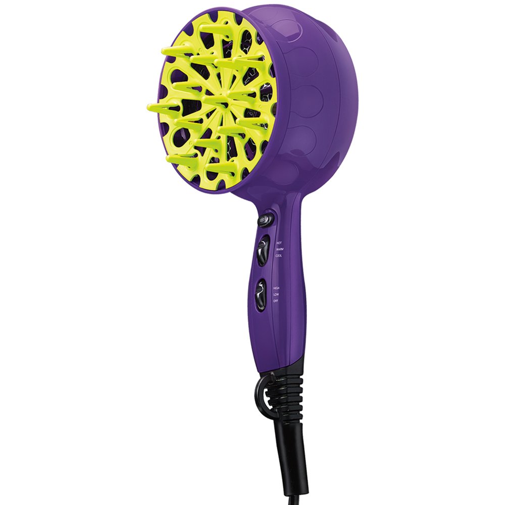 Bed Head dryer front view showing diffuser for defined curls and quick drying