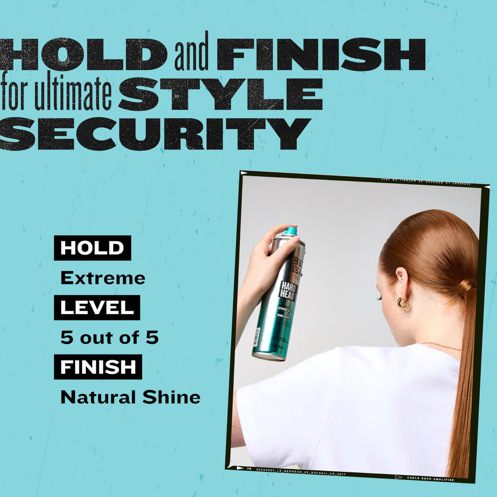 Stylist applying Bed Head on model illustrating salon-level hold benefit