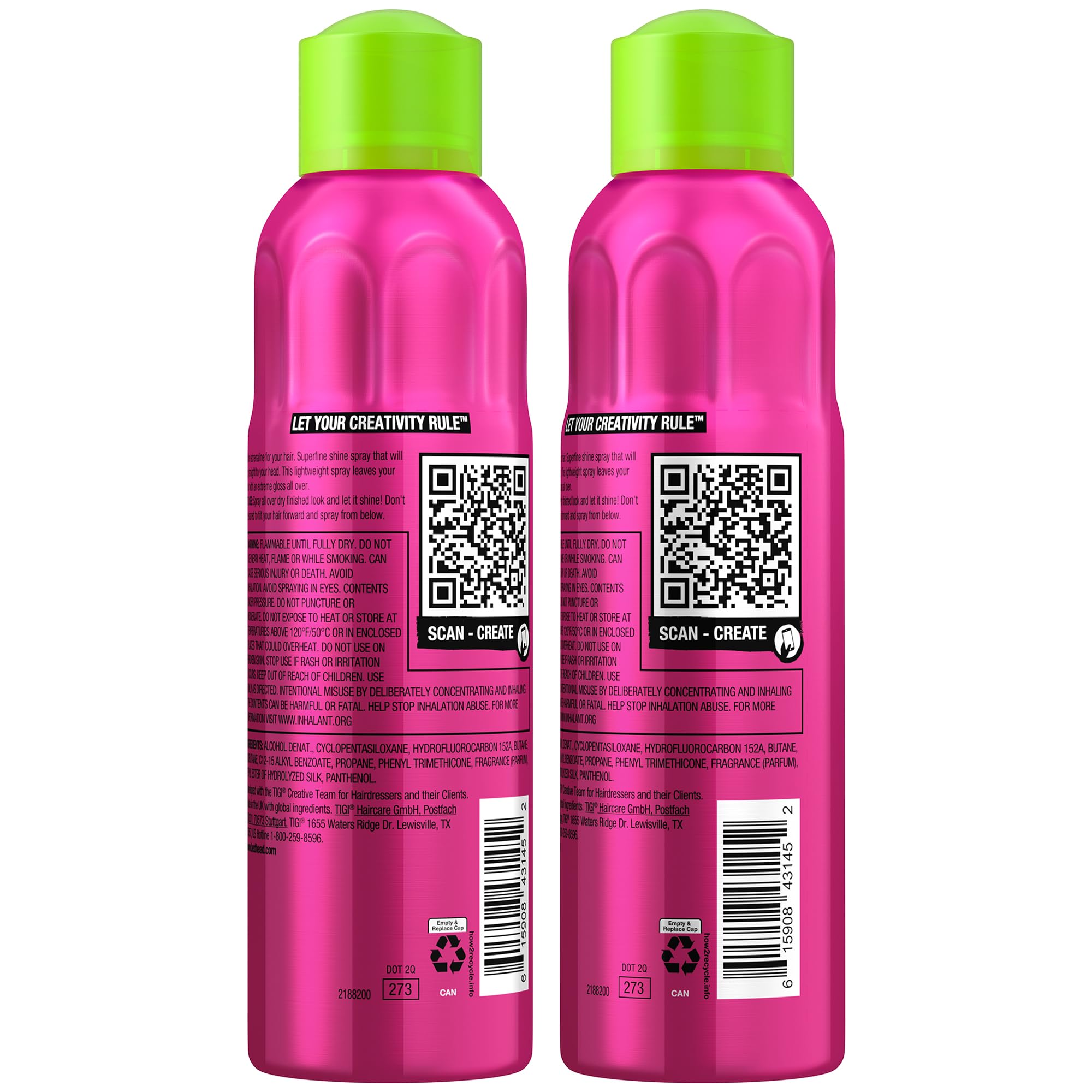 Bed Head spray nozzle close-up demonstrating fine mist for even coverage