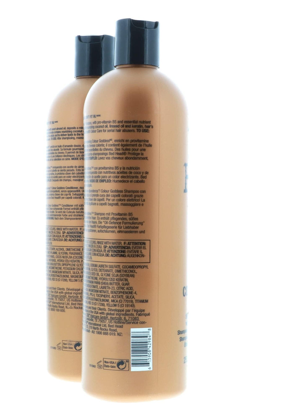 Bed Head bottles styled on bathroom shelf showing salon-quality look benefit