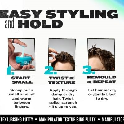 Bed Head Manipulator styled short hair displaying defined, textured finish
