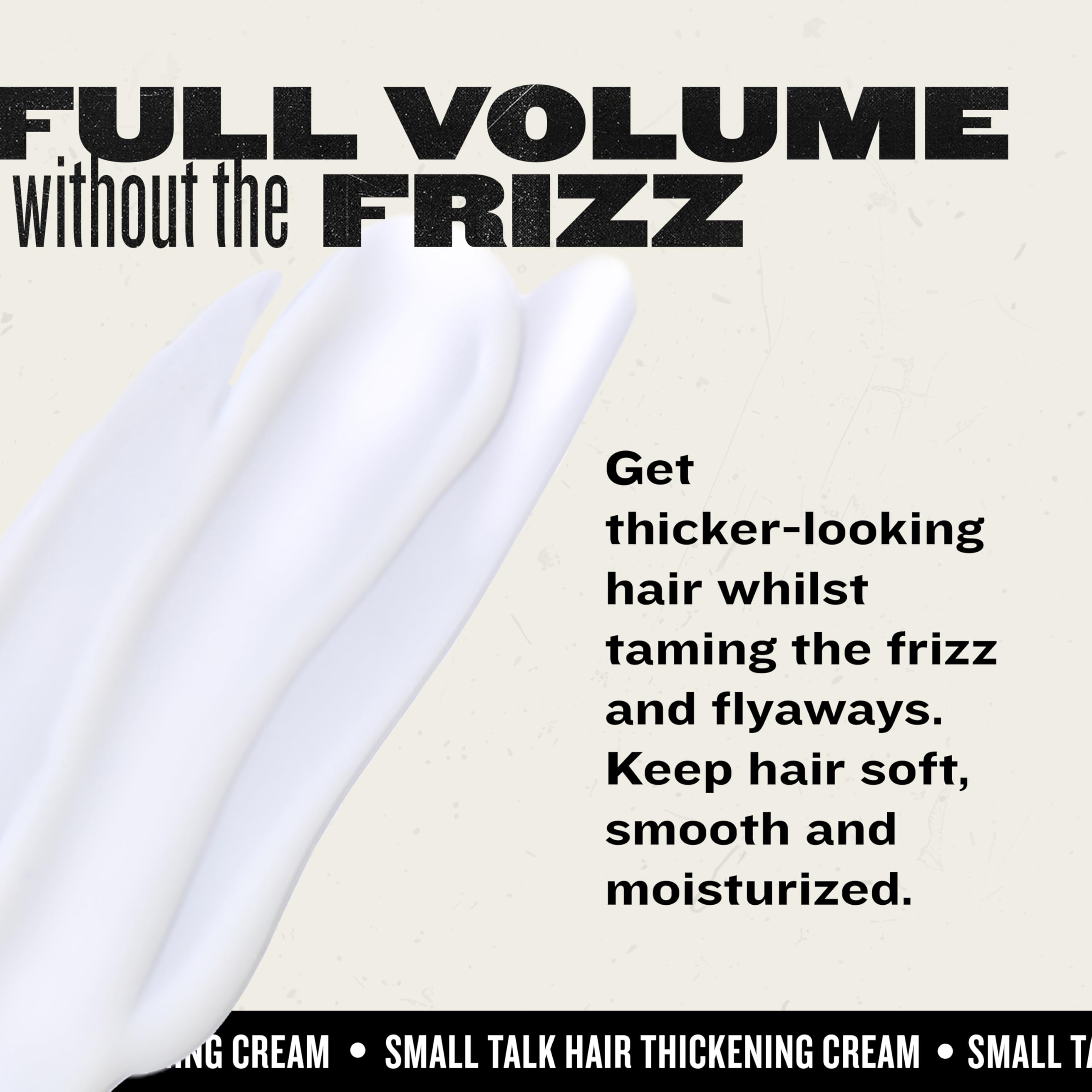 Hand holding one Bed Head Small Talk tube to show scale and travel-friendly size