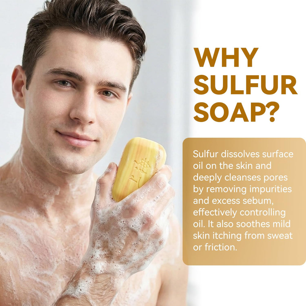 Bee & Flower sulfur bar in shower setting for whole-body cleansing benefit