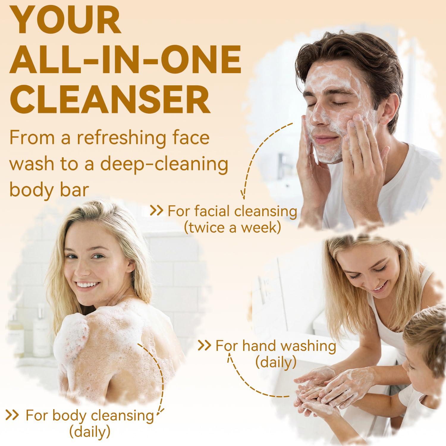 Bee & Flower applying bar to face for targeted oil-control benefit