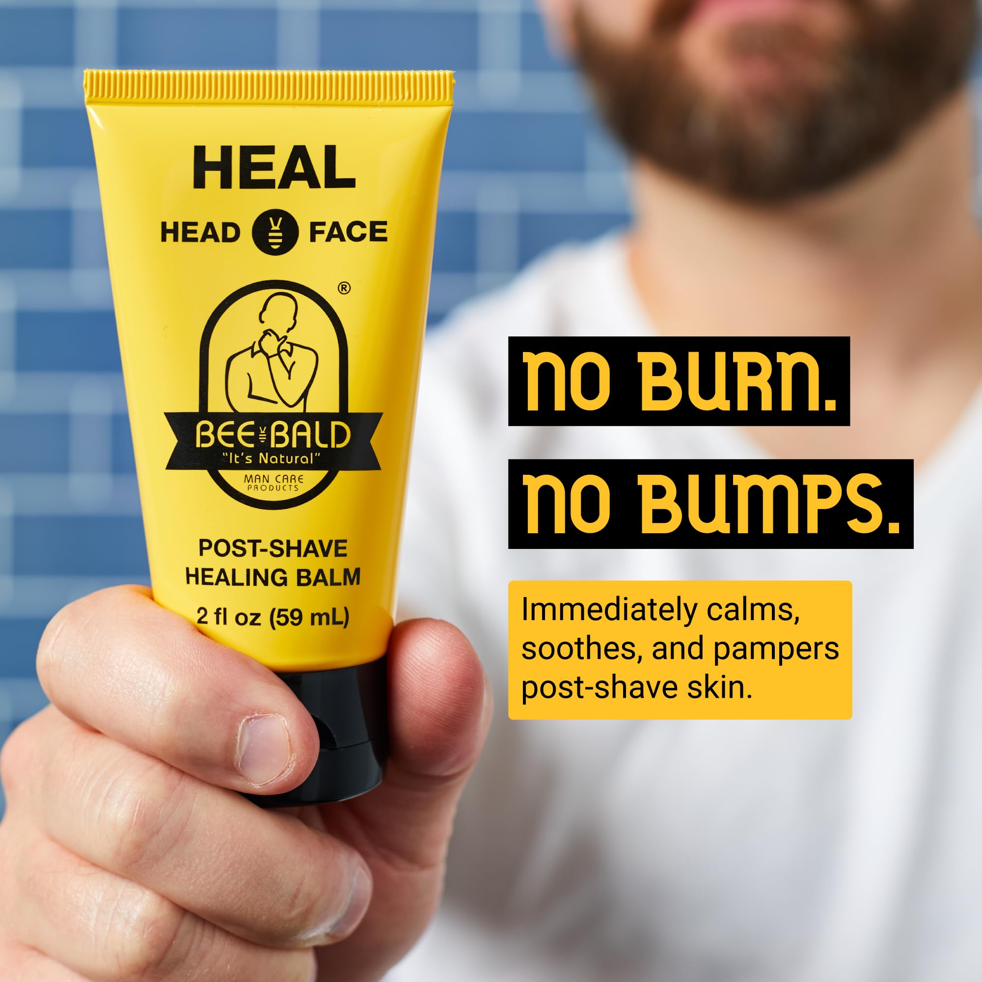 Bee Bald HEAL open tube texture highlighting quick absorption