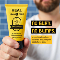 Bee Bald HEAL open tube texture highlighting quick absorption