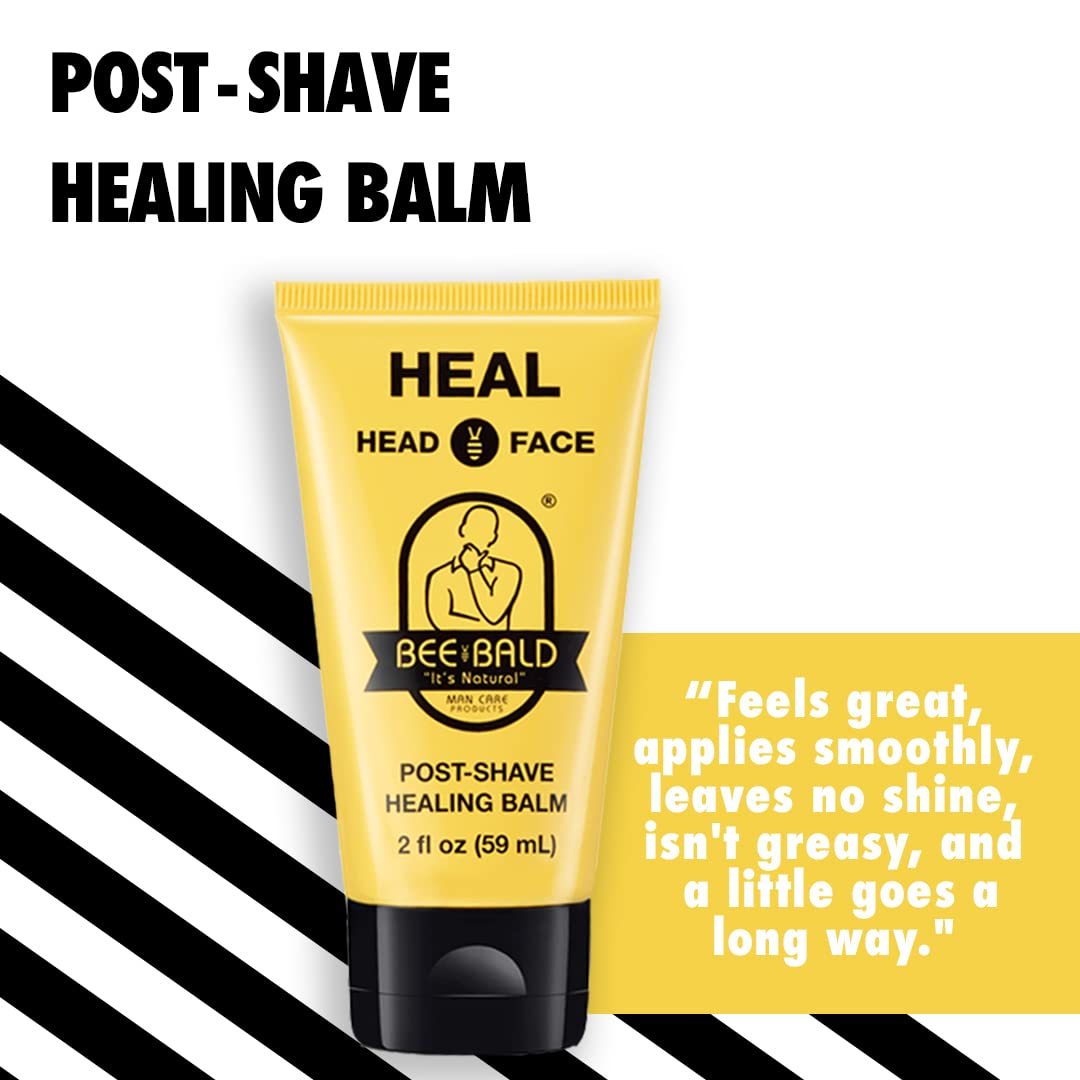 Bee Bald HEAL two-pack beside ruler showing compact size