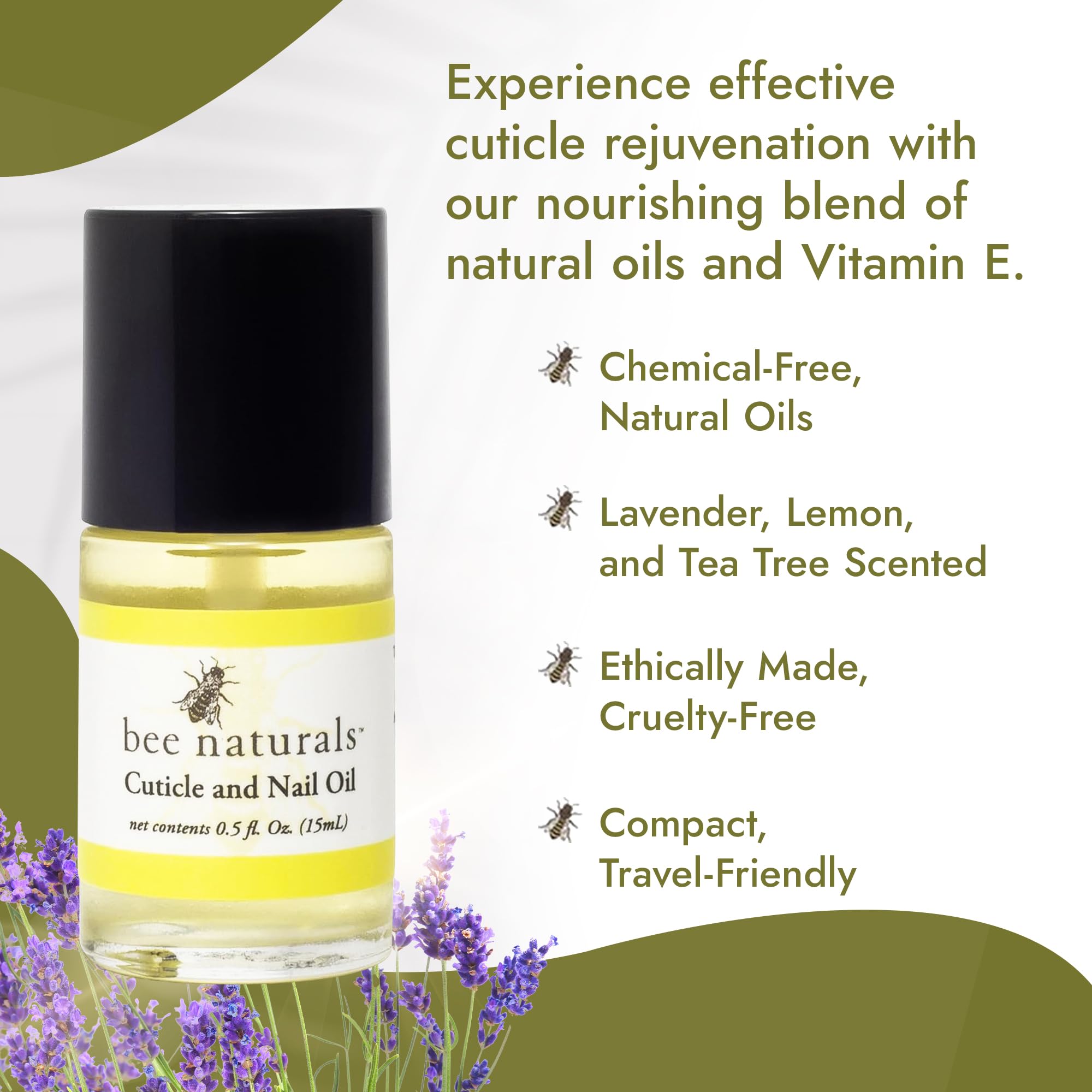 Bee Naturals oil texture on fingertip demonstrating quick absorption