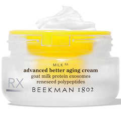 Beekman 1802 front jar view showing compact travel-friendly packaging and clarity
