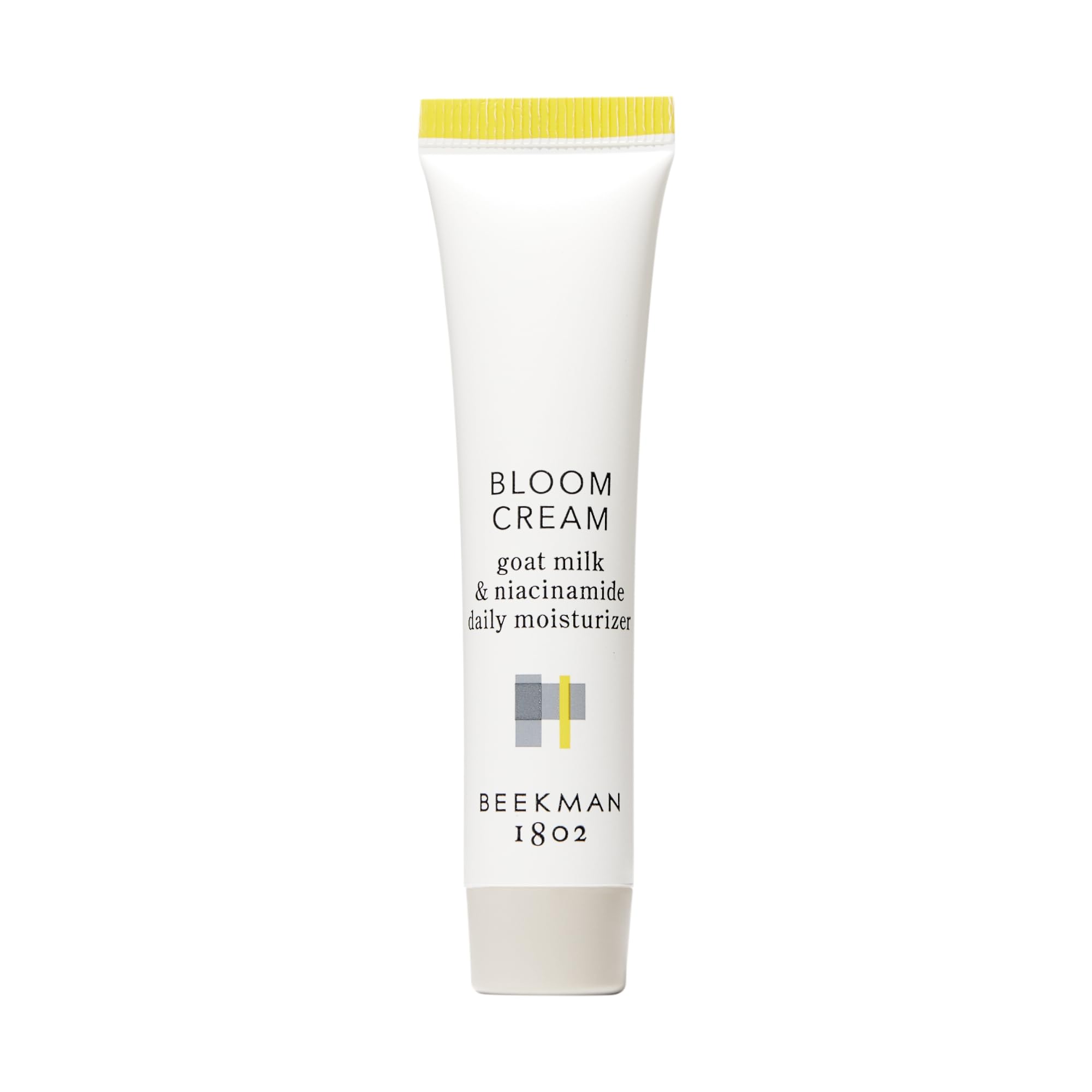 Beekman 1802 front packaging showing compact 15 mL tube and branding benefit
