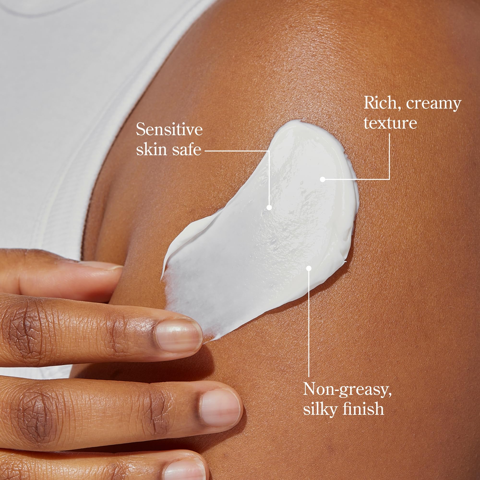 Beekman 1802 cream being applied to hand for instant softening and non-greasy finish