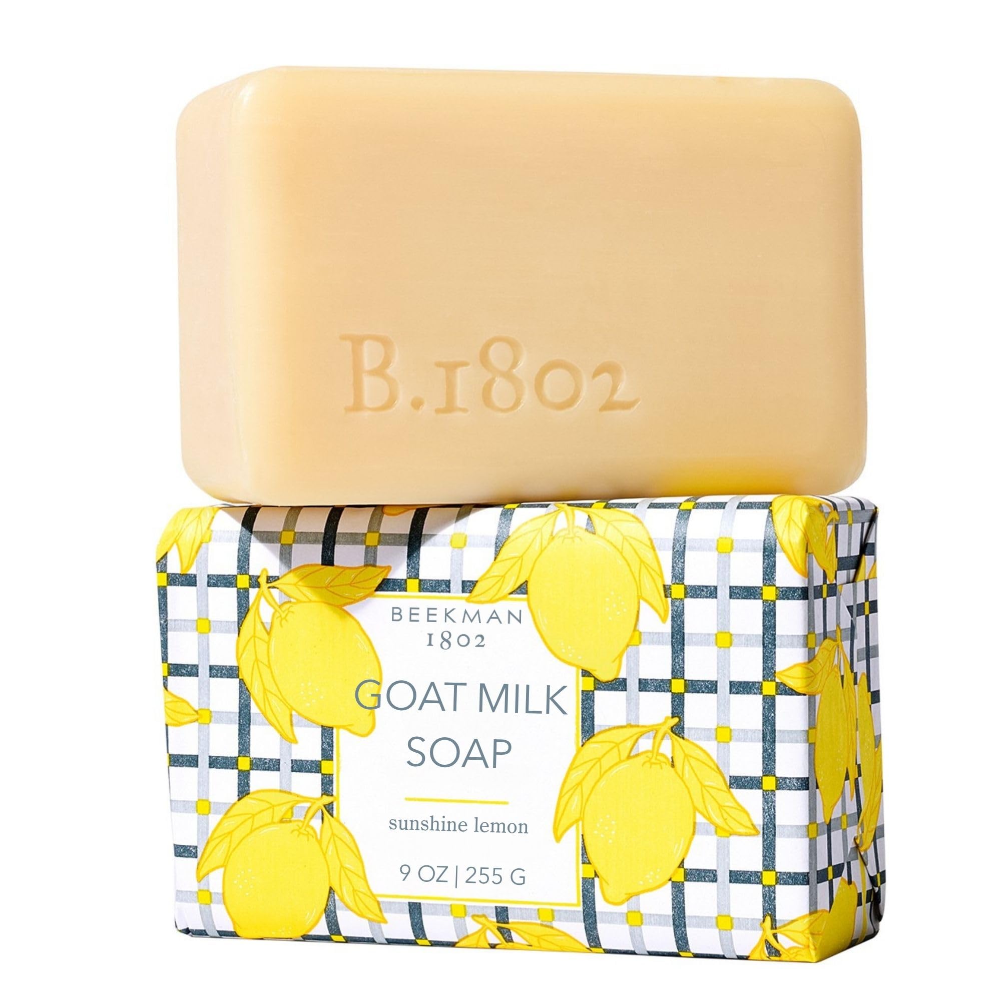 Beekman 1802 front packaging showing 9 oz bar and lemon branding for clarity