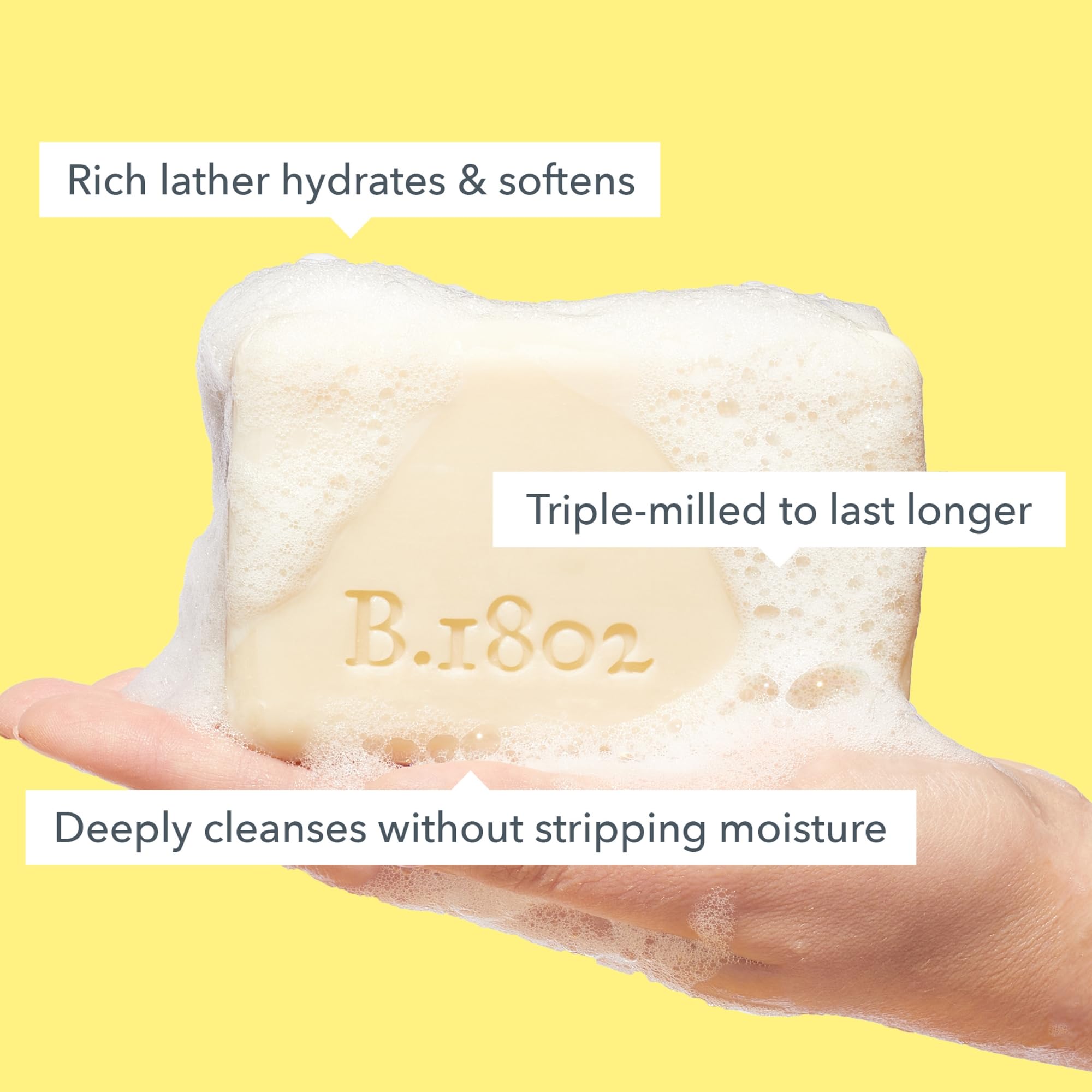 Beekman 1802 close-up foam demonstrating rich lather and gentle cleansing