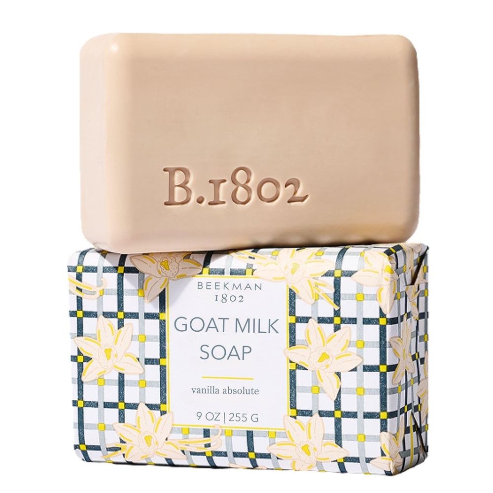 Beekman 1802 front bar view showing packaging and clean scent