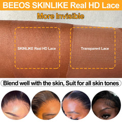 BEEOS 16-inch straight hair closure showing smooth texture and shine