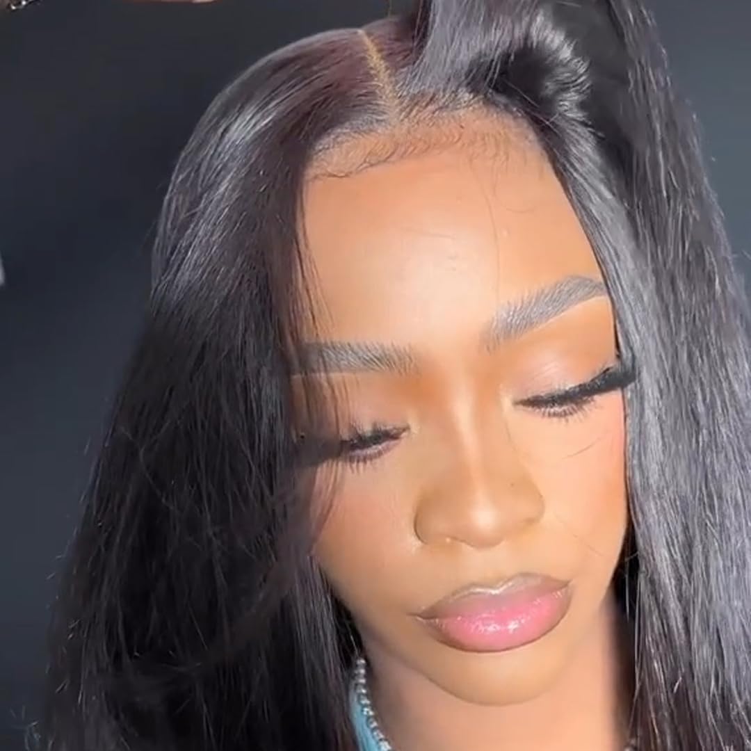 BEEOS closure front view showing natural hairline and seamless finish