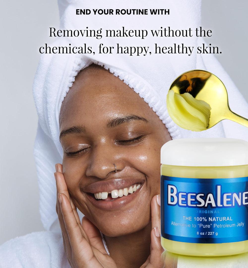 Beesaluxe Beesalene on heels and elbows to hydrate rough skin overnight