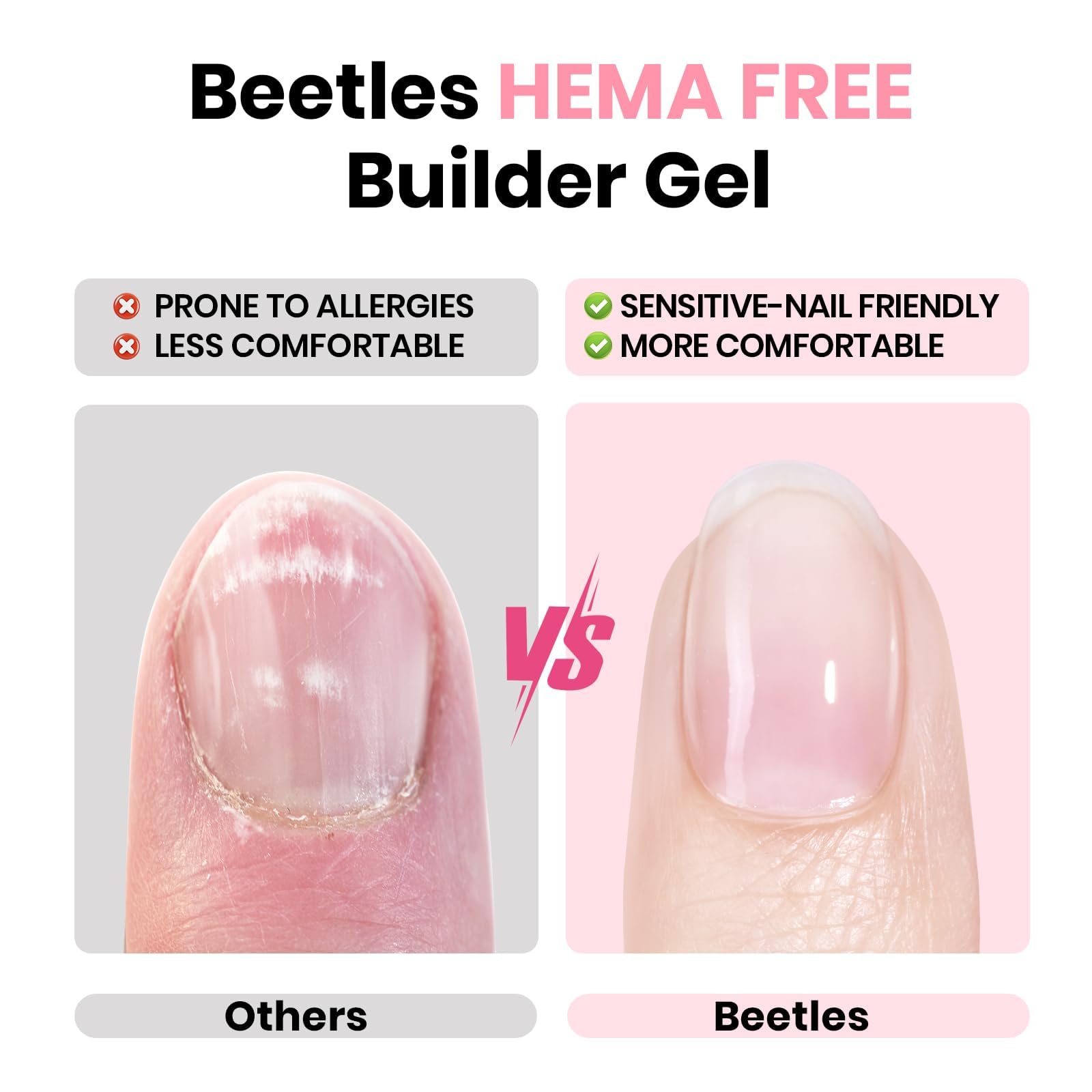 beetles close-up label of base and top coat highlighting ingredients
