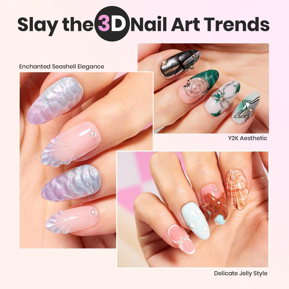 Beetles Gel Polish hand sculpting solid gel with silicone pen for clean 3D shapes