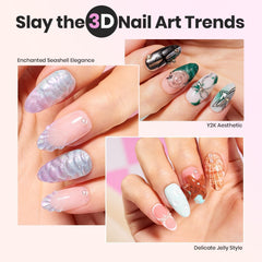 Beetles Gel Polish hand sculpting solid gel with silicone pen for clean 3D shapes