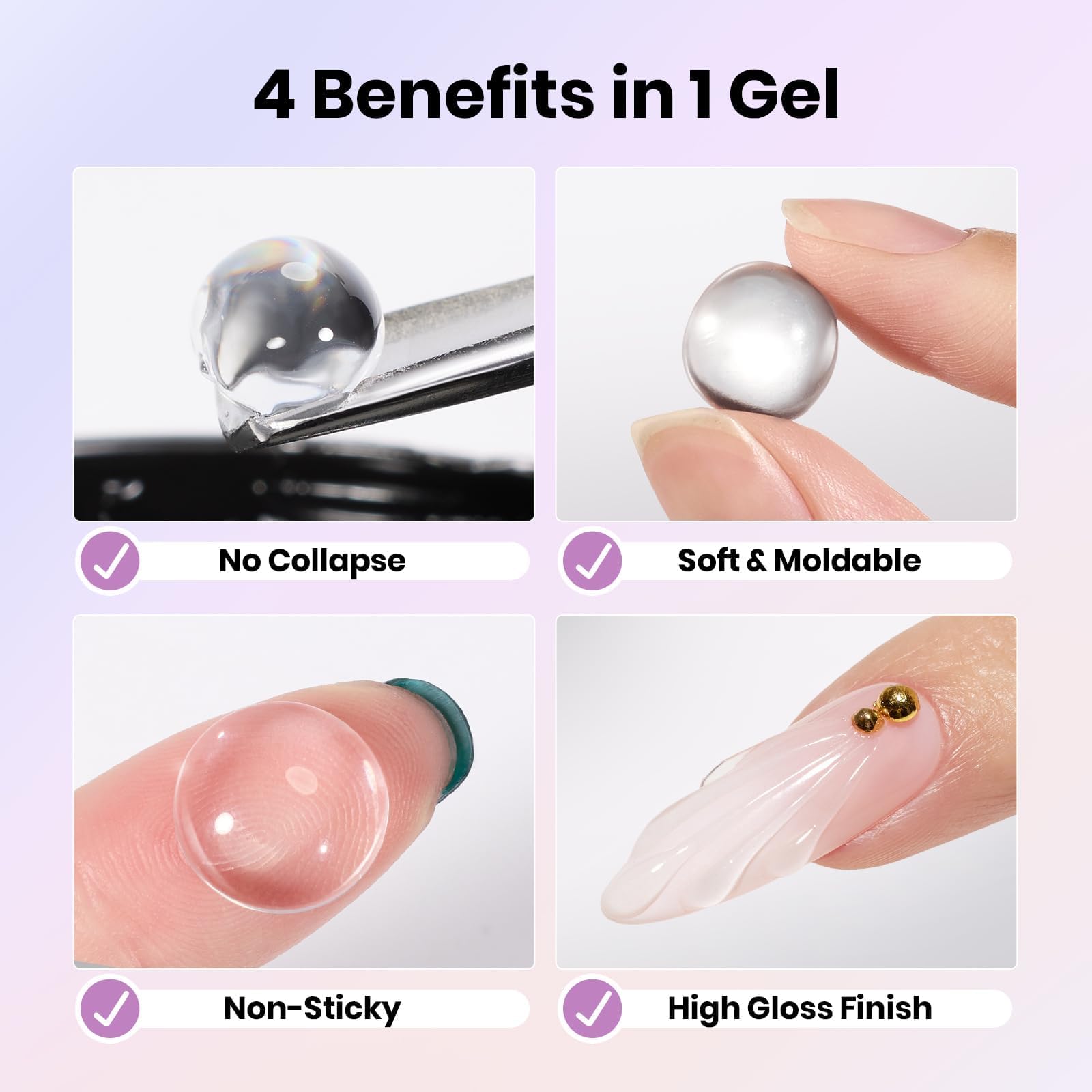 Beetles Gel Polish closeup of solid jelly nude gel texture for precise sculpting