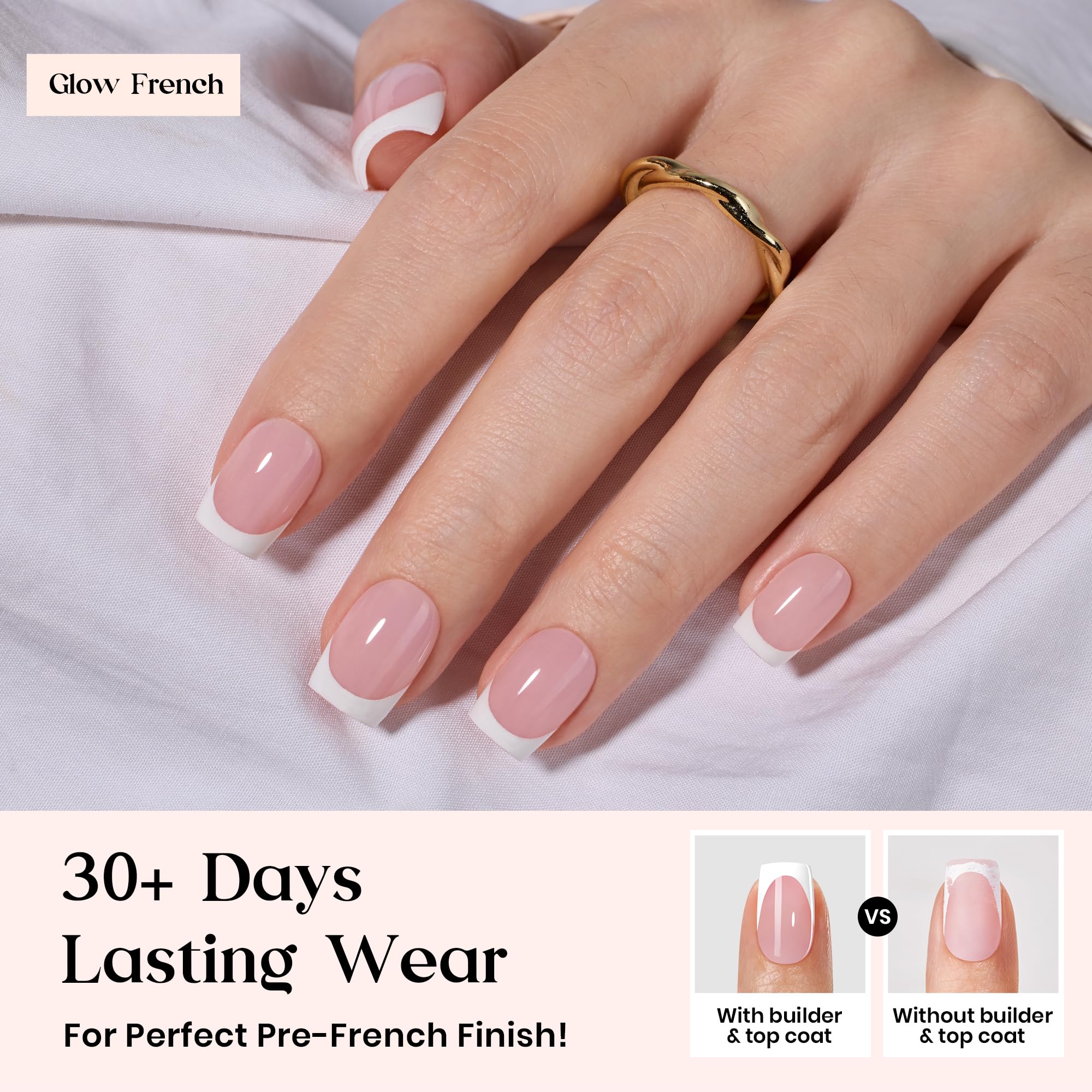 beetles close-up of French tip texture highlighting smooth finish and salon look