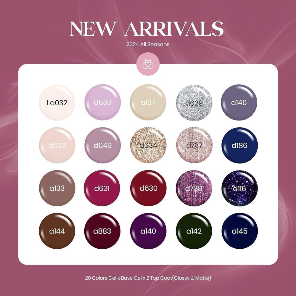 Beetles color row flatlay displaying twenty shades for versatile seasonal styling
