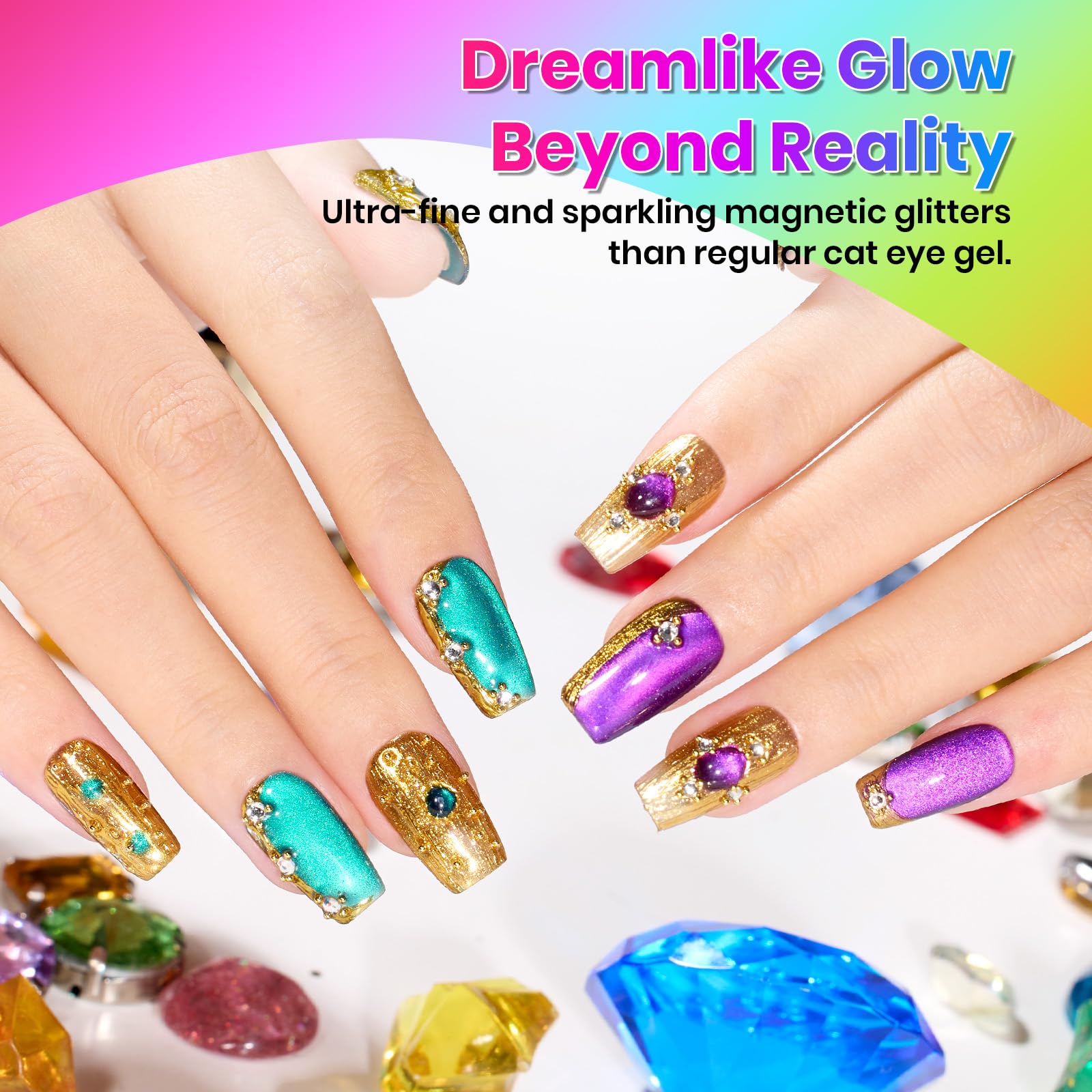 beetles magnet tool held above nail showing cat eye stripe benefit dramatic shimmer