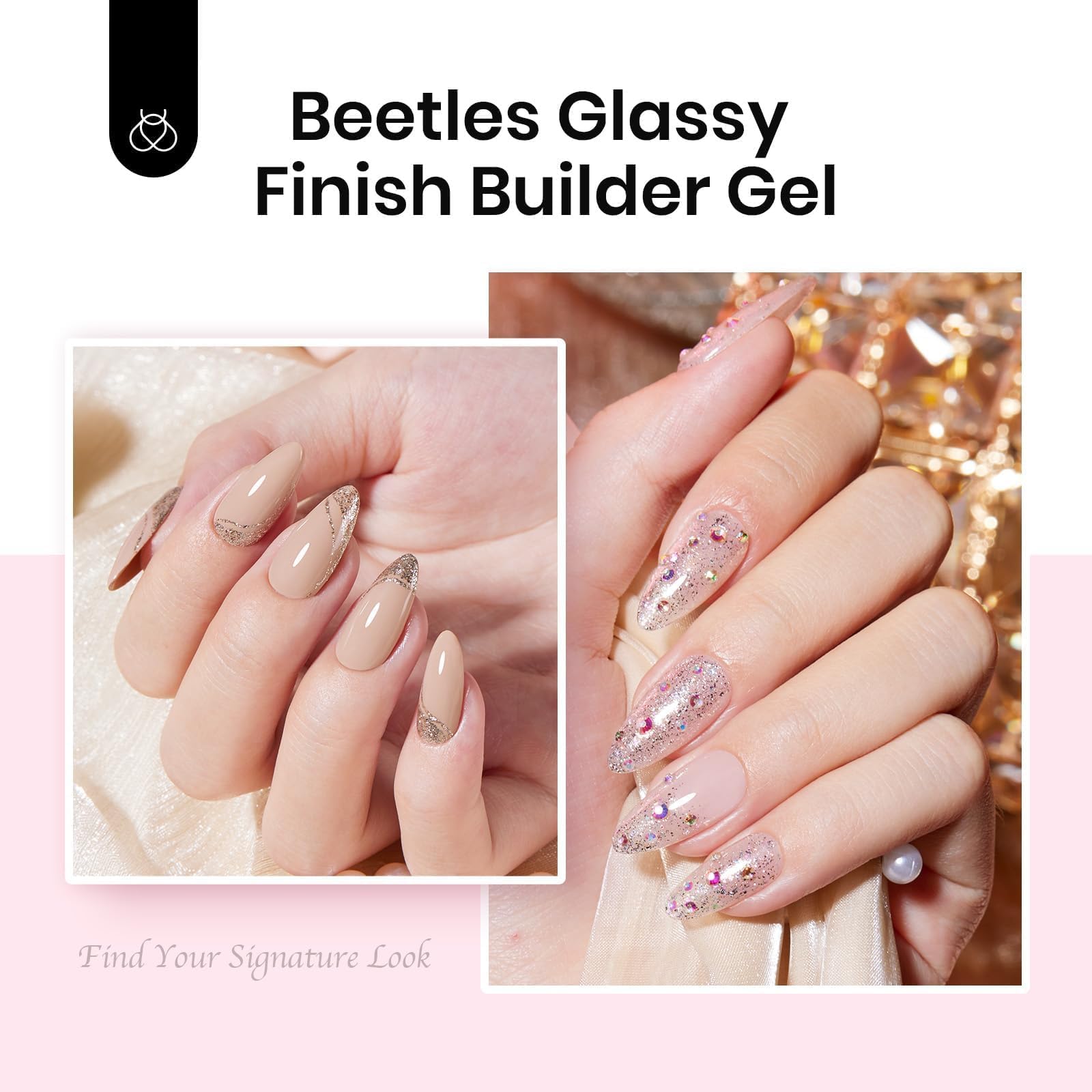 Beetles finished high-gloss nail detail showing long-lasting shine benefit