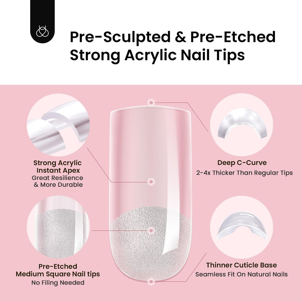 Beetles Gel Polish finished medium square nails showing salon finish