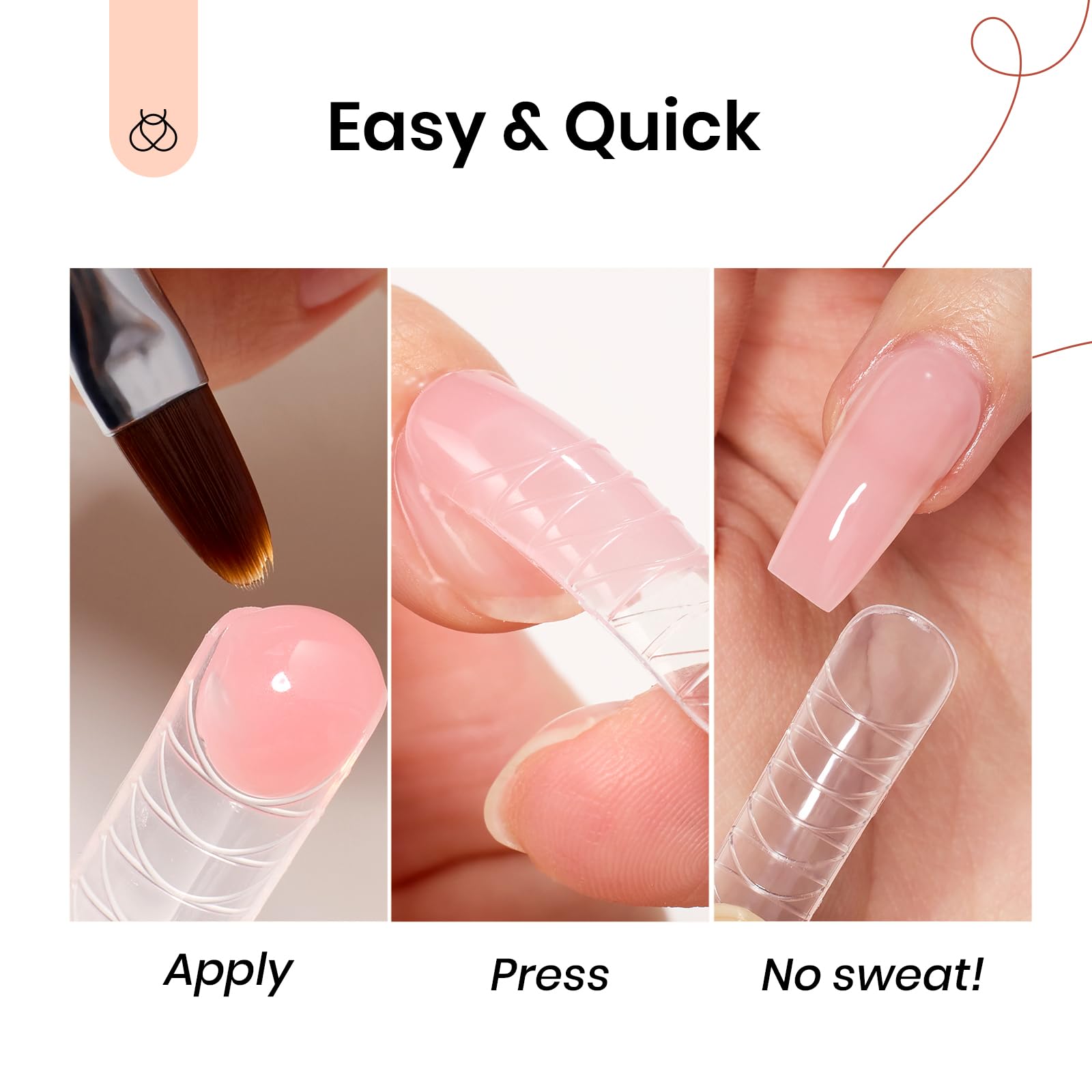 beetles Gel Polish finished shimmer coffin nails showing glossy natural-looking length