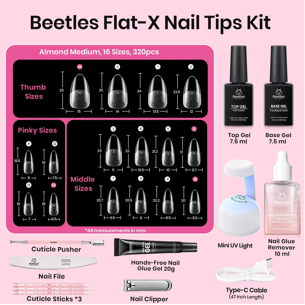 beetles Gel Polish fanned display of 16 sizes for precise fitting