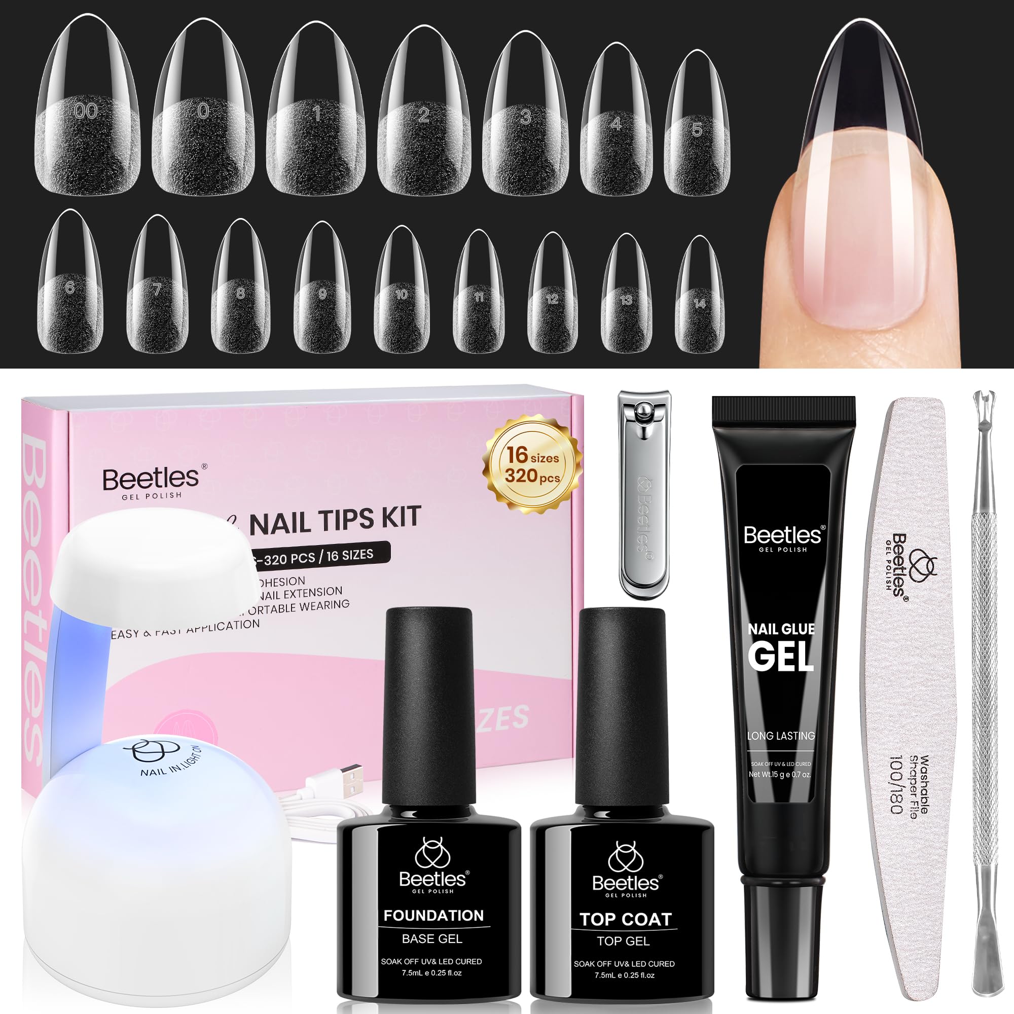 Beetles Gel Polish front kit view showing complete set for easy home extensions