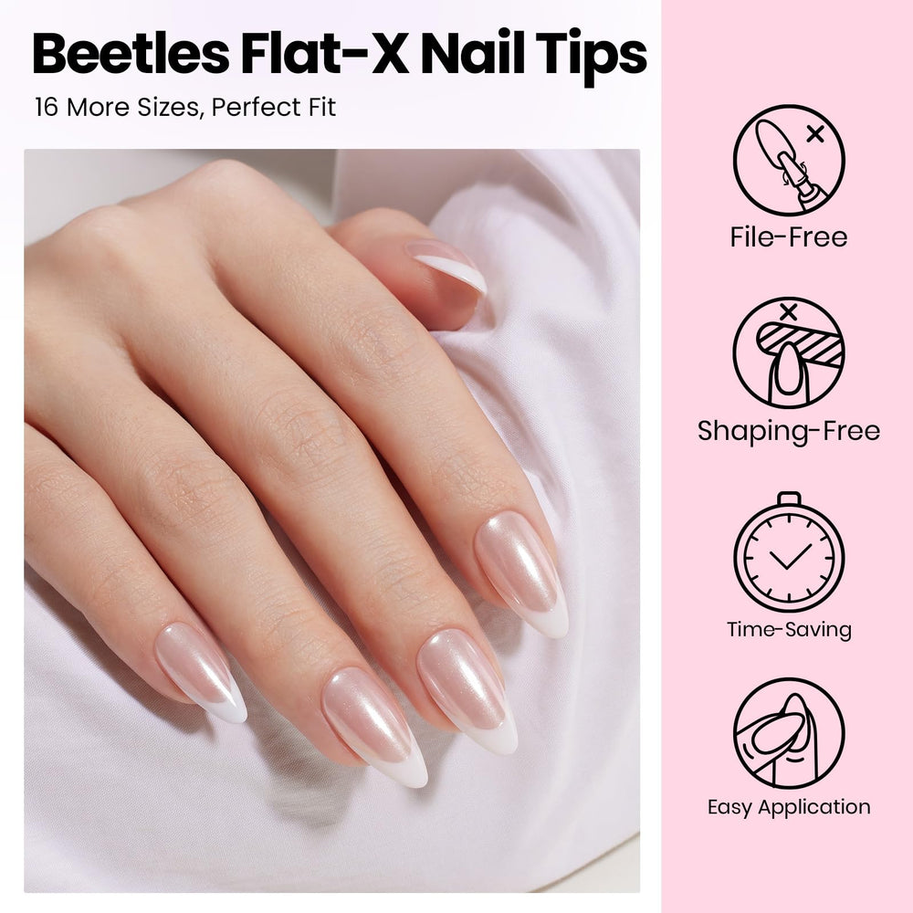 beetles Gel Polish lifestyle shot of finished almond nails showing natural look