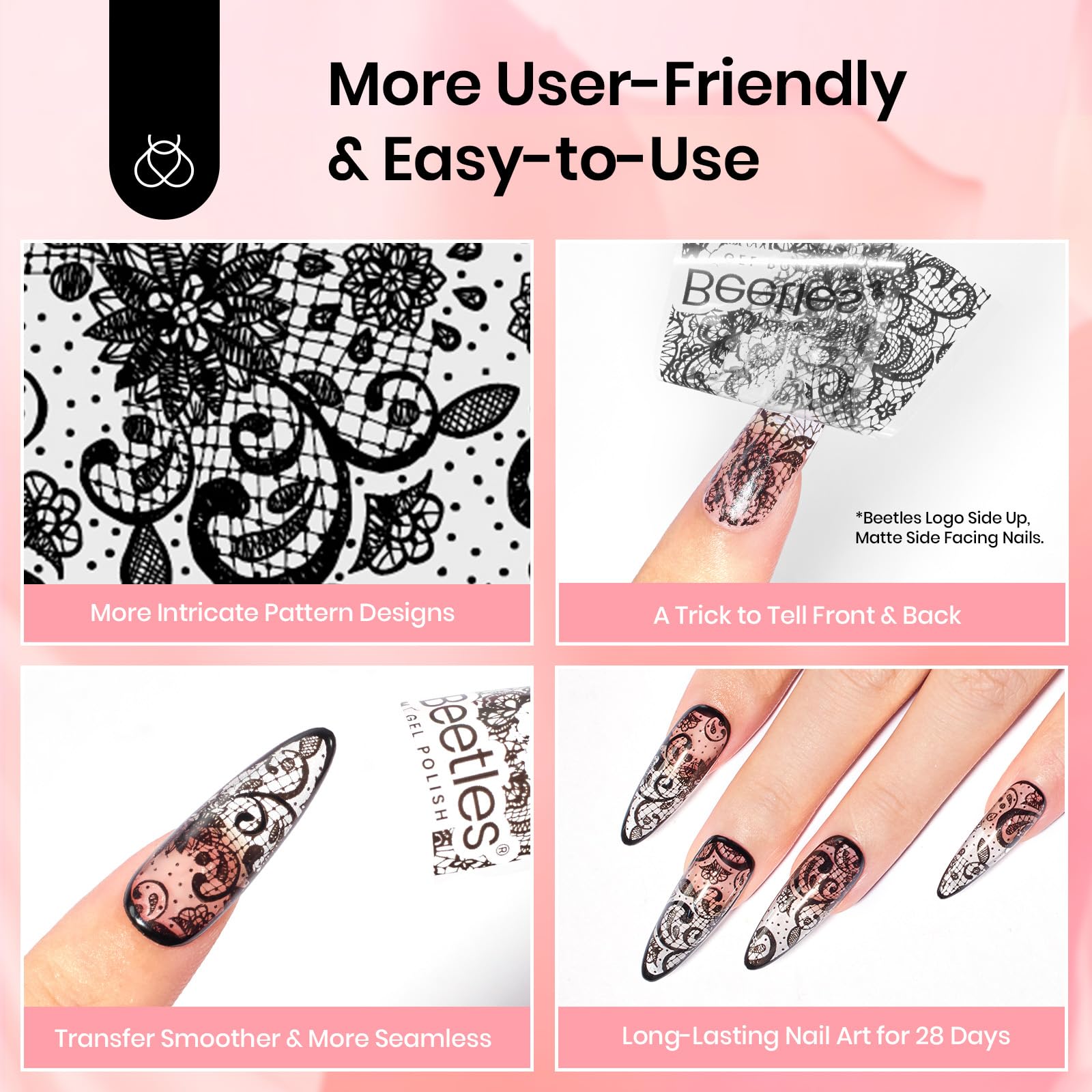 Beetles glue in use transferring metallic foil onto nail for precise results
