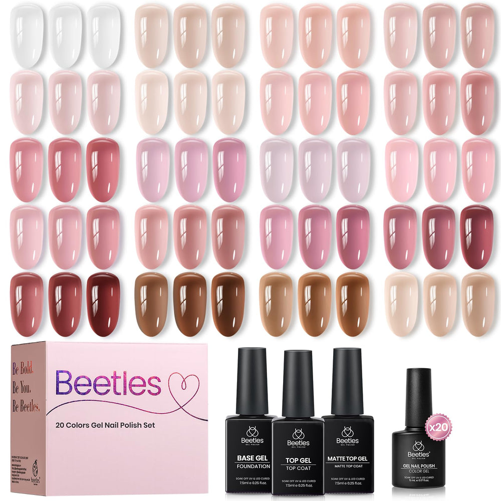 Beetles front packaging showing 20-color kit and three treatment bottles for easy gifting