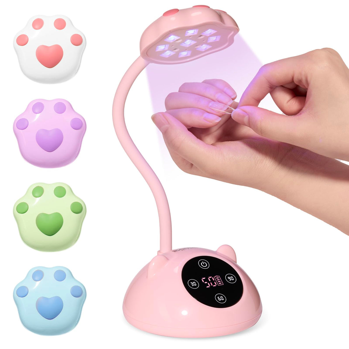 Beetles Gel Polish front view cat paw lamp, compact curing convenience