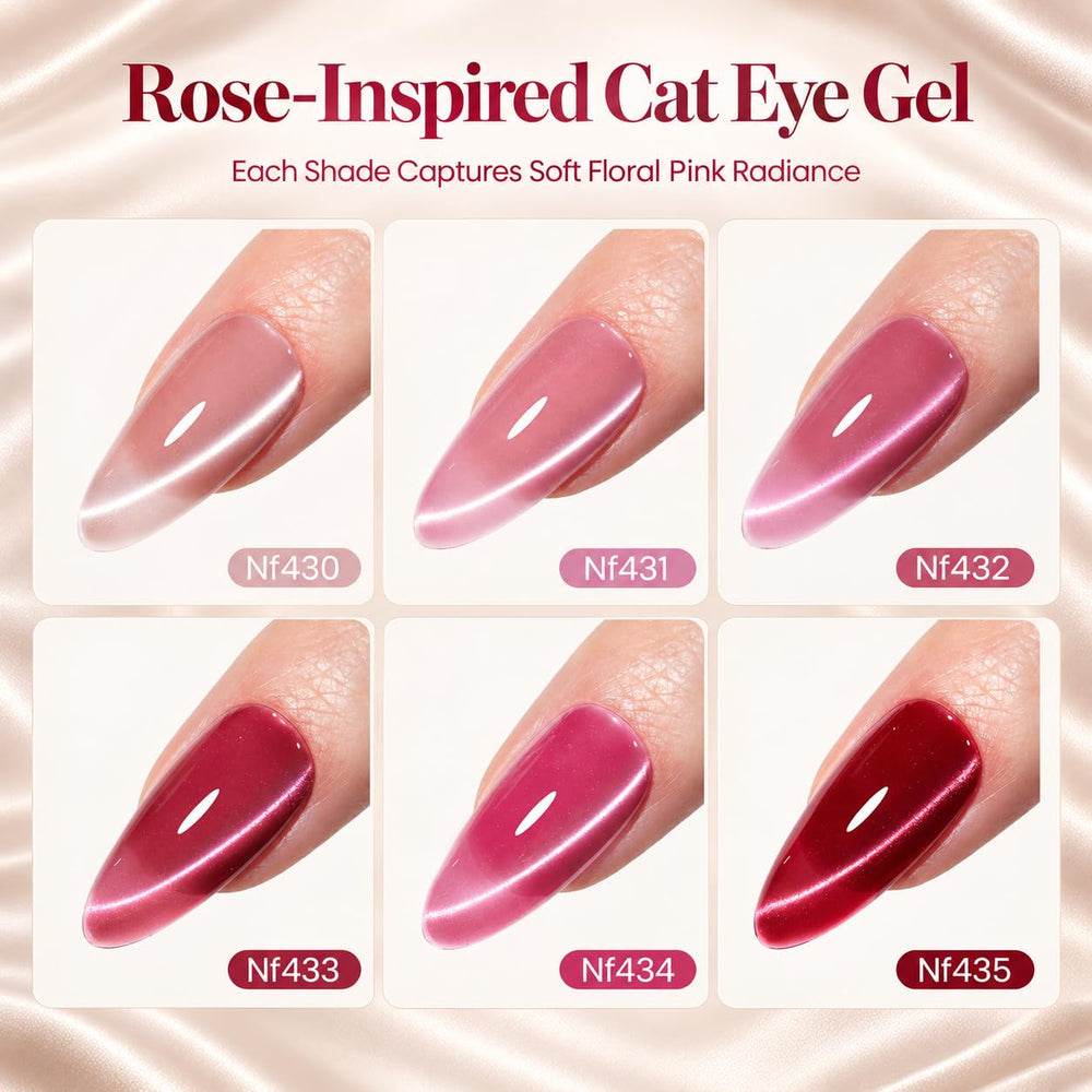beetles Gel Polish before and after image illustrating added depth from cat eye gel
