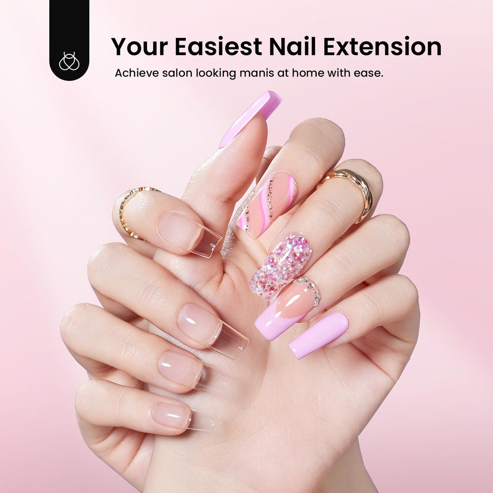 beetles gel laid out kit contents for quick at-home extensions