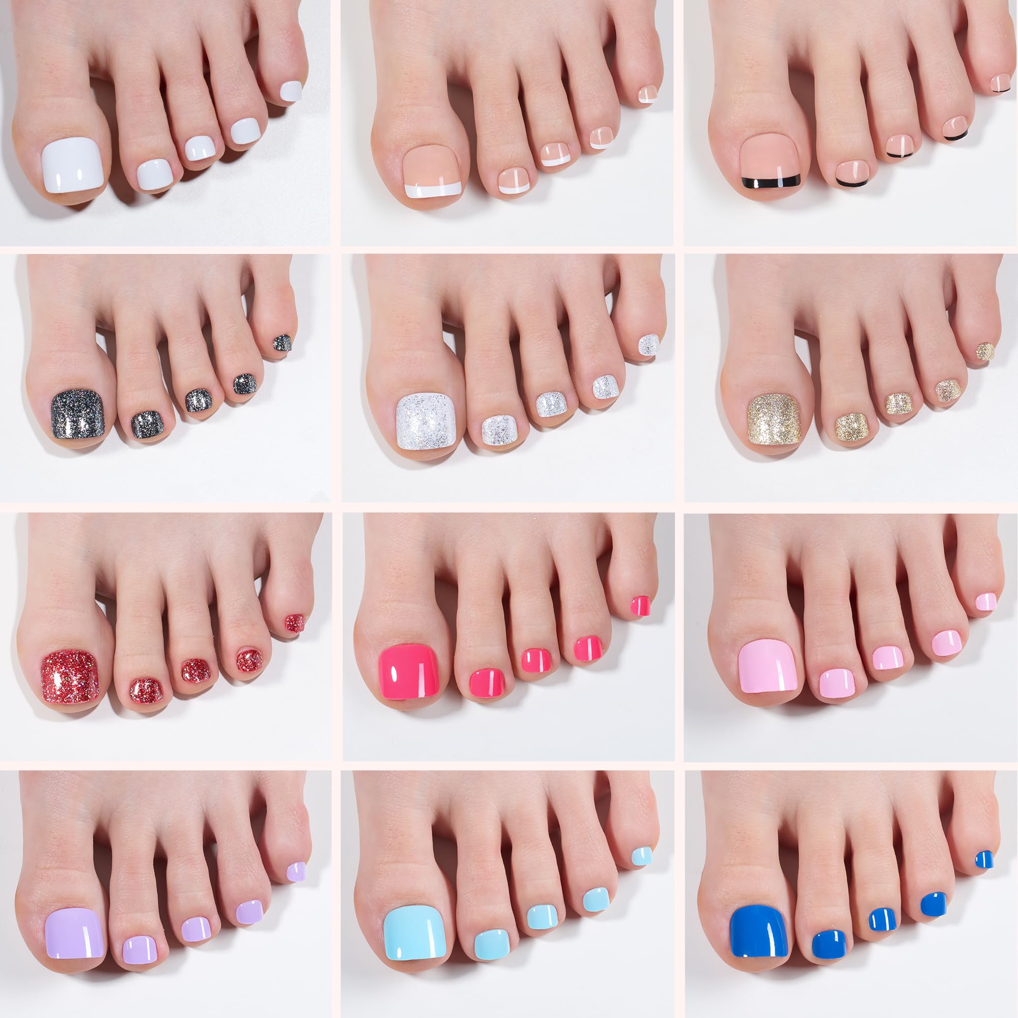 Beetles Gel Polish color range flat lay demonstrating 12 vibrant choices