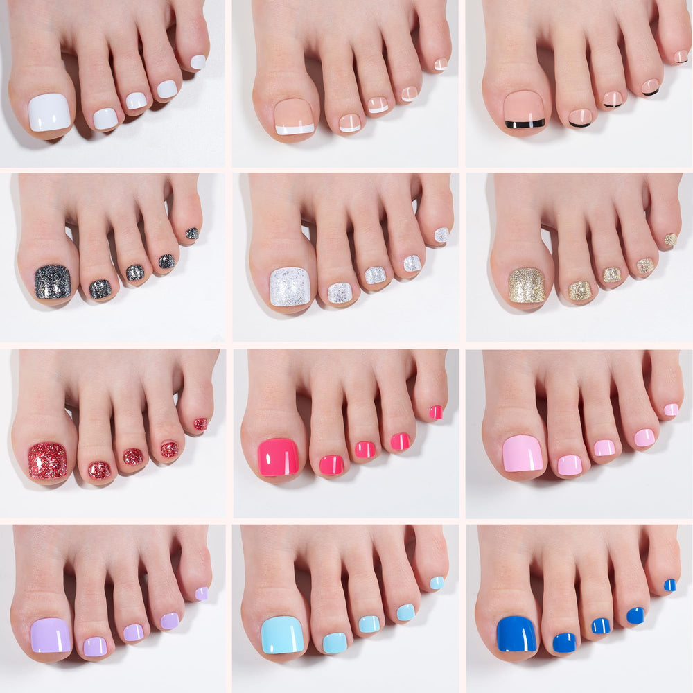 Beetles Gel Polish color range flat lay demonstrating 12 vibrant choices