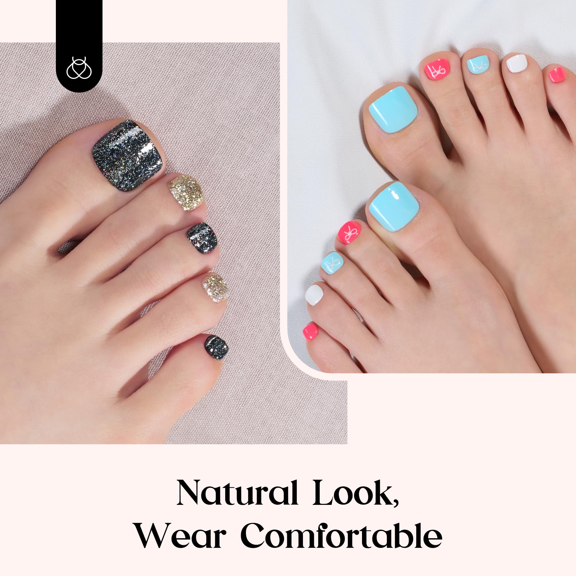 Beetles Gel Polish glue and adhesive tabs showing two bonding options