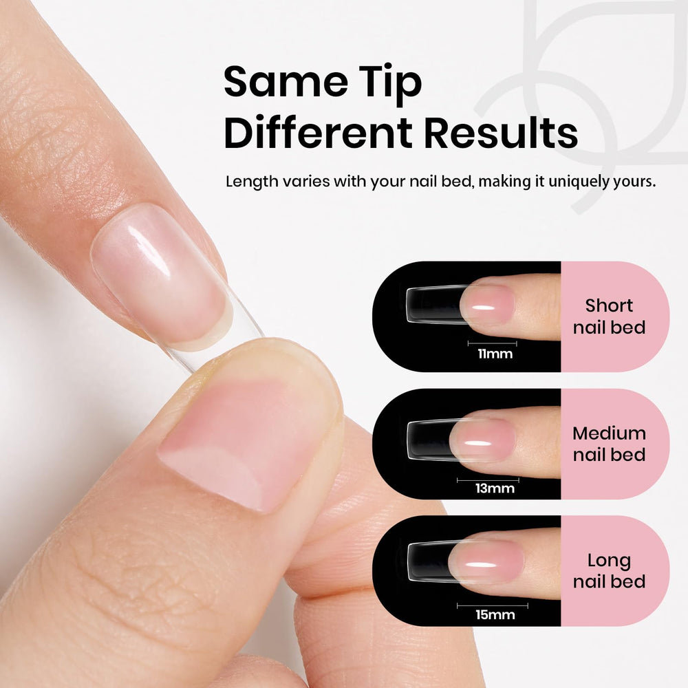 beetles gel tip comparison display showing 12 sizes for accuracy