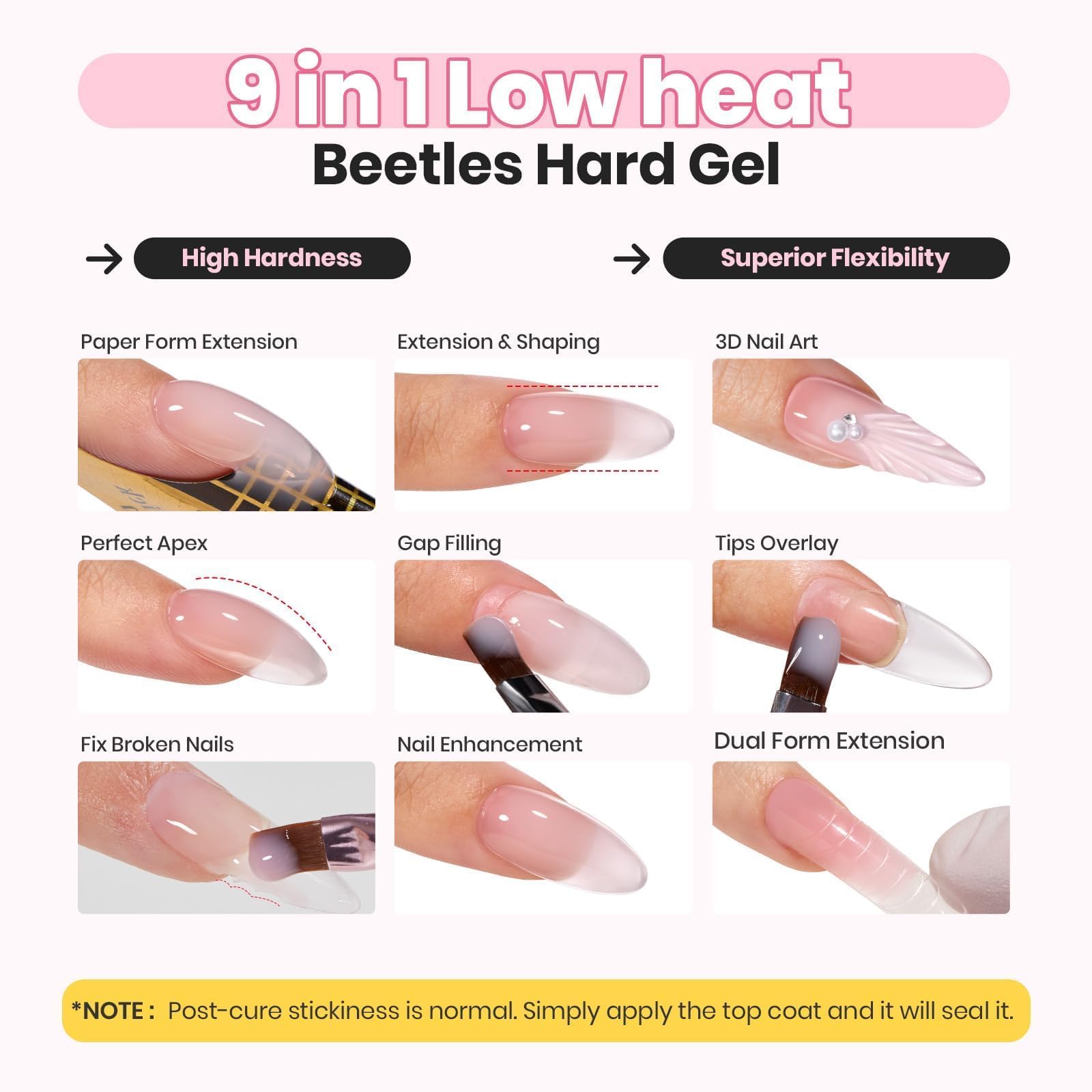 Beetles gel texture brushed on surface showing self-leveling benefit