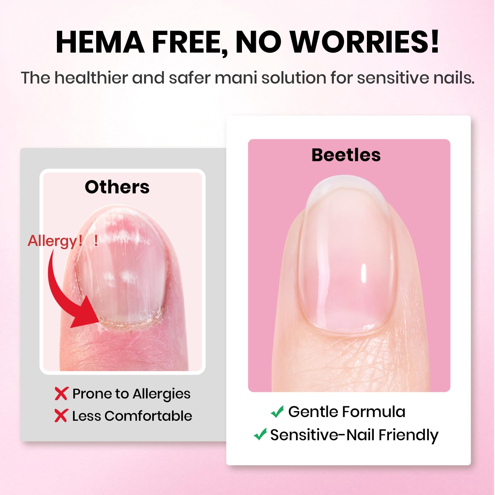 Beetles Gel Polish base and no-wipe top coat labels, protective finish