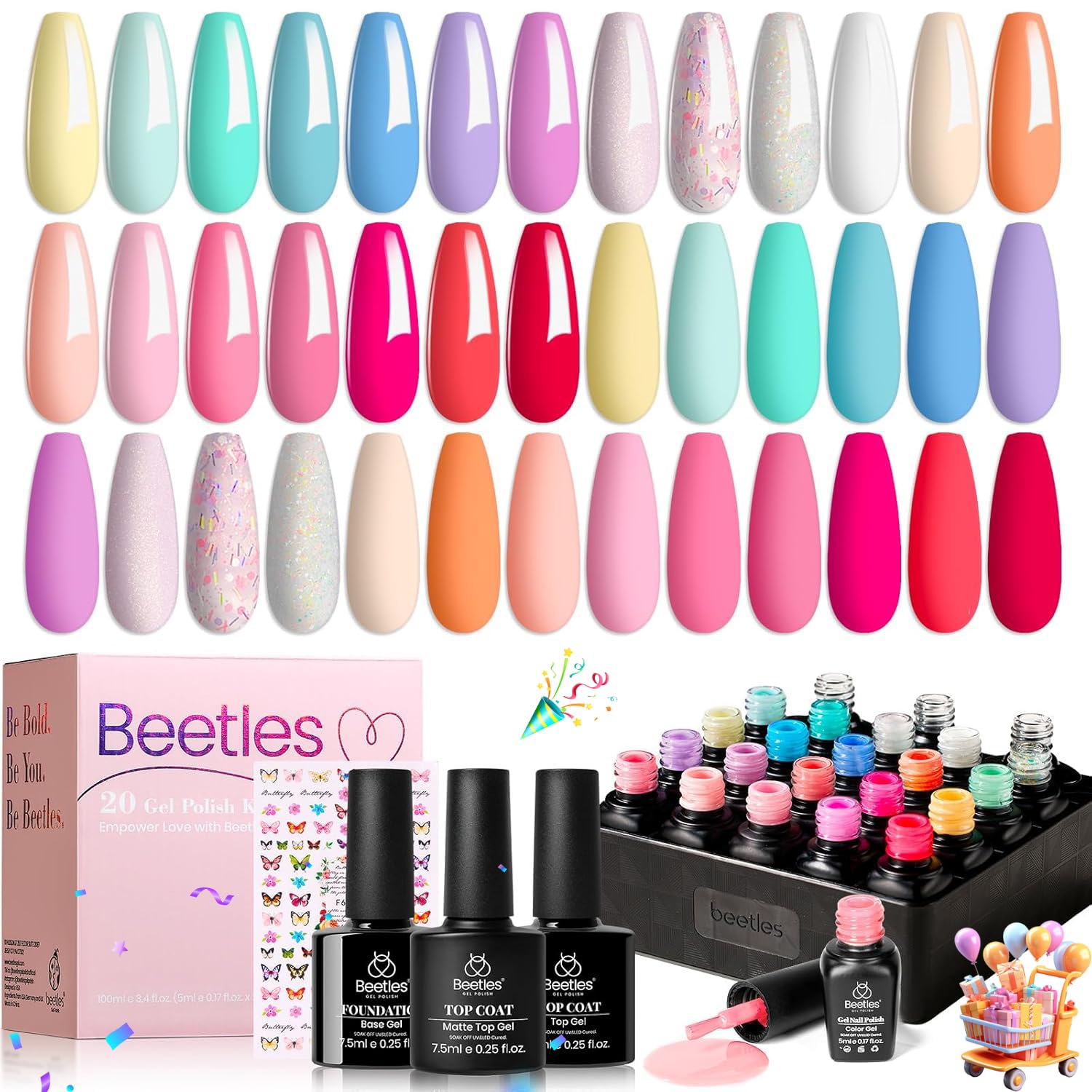 Beetles gel polish lifestyle shot at party showing finished manicure that complements outfits
