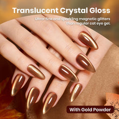 Beetles Gel Polish bottle label close-up displaying color name and gold shimmer, easy identification