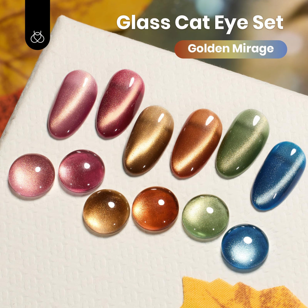Beetles Gel Polish nail close-up with cat-eye stripe showing depth and luminous finish