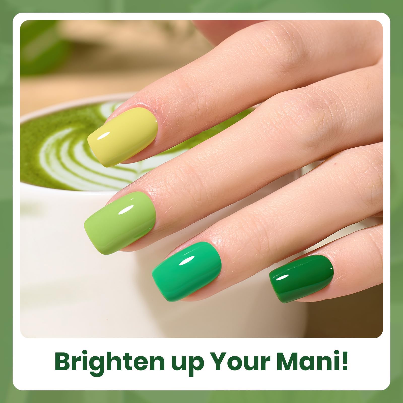 Beetles brush stroke of green gel illustrating smooth texture and coverage