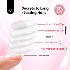 Beetles half‑matte short almond tip texture for better adhesion